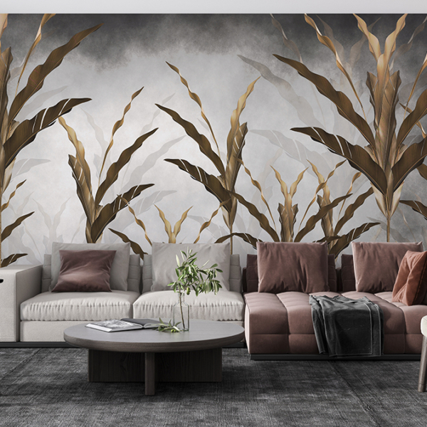 Nástěnná malba hnědých listů