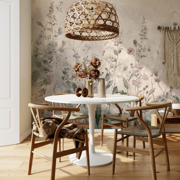 Vzdušné květiny v béžových tónech