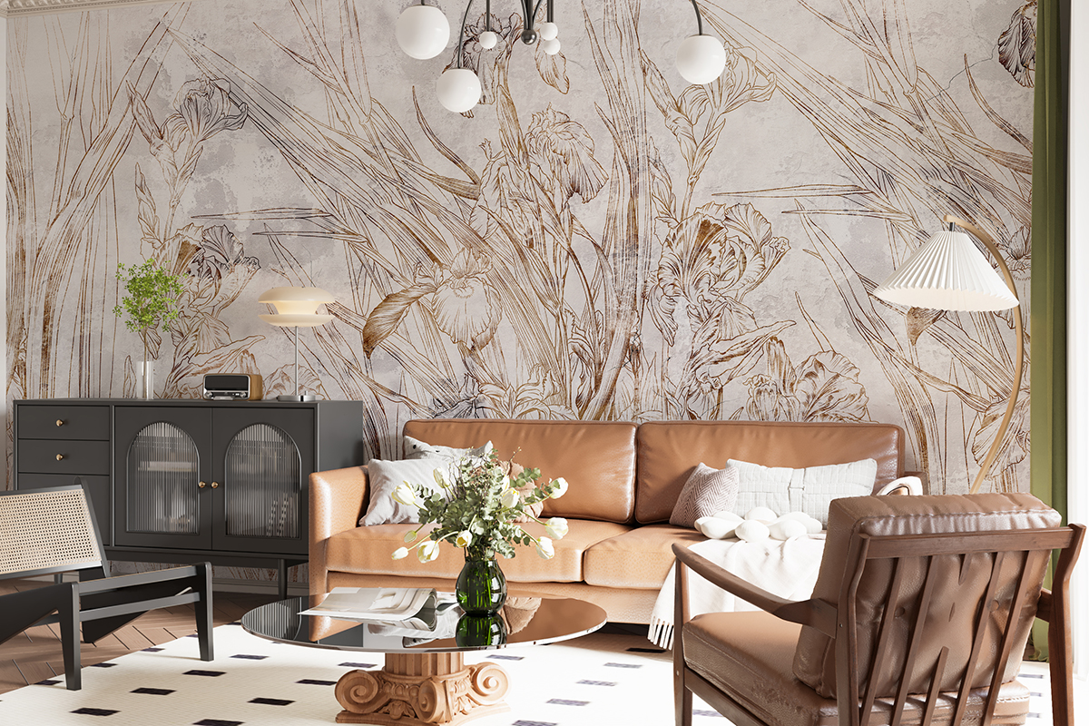 Nástěnný obrys květin