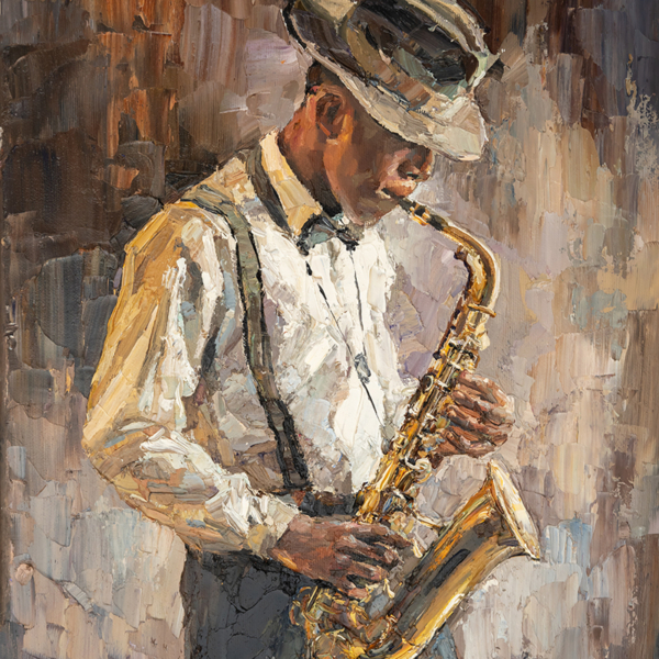 Nástěnný saxofonista