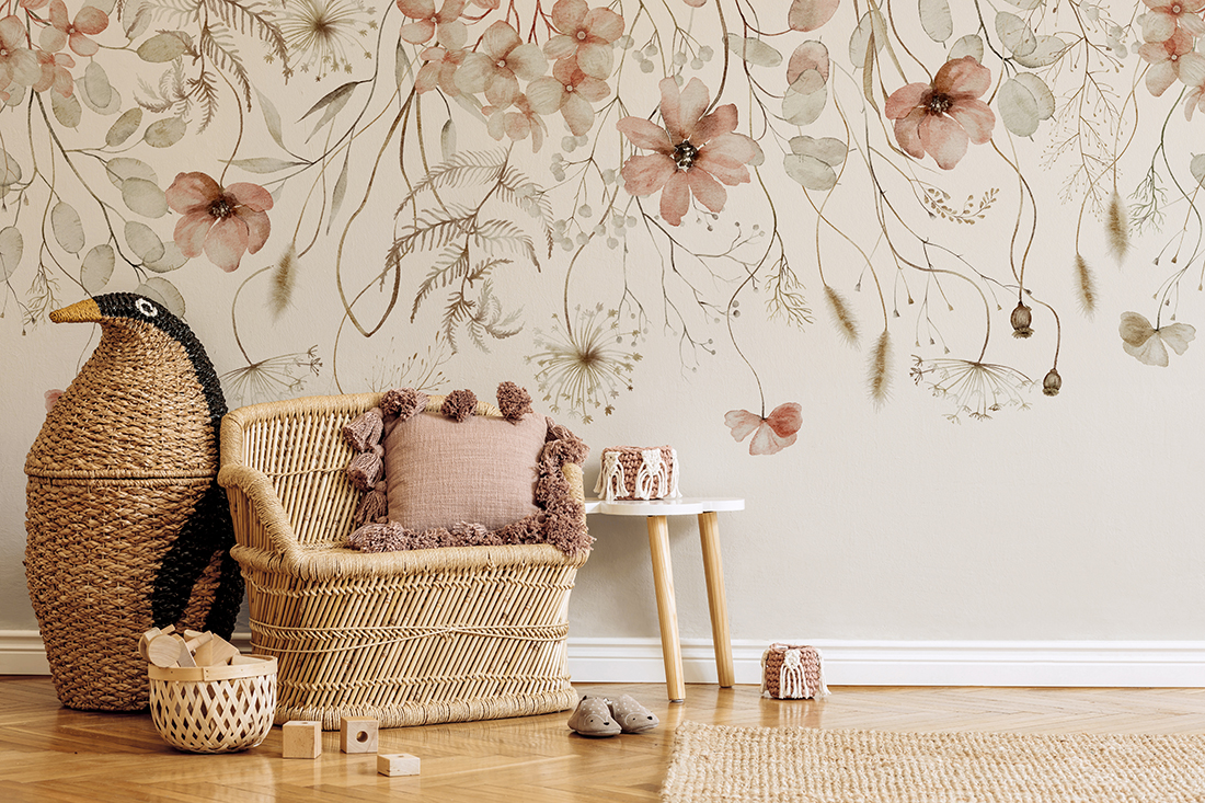 Nástěnná malba Romantické květiny