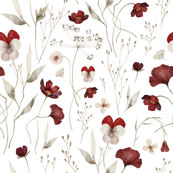 Nástěnná malba Maroon Flowers