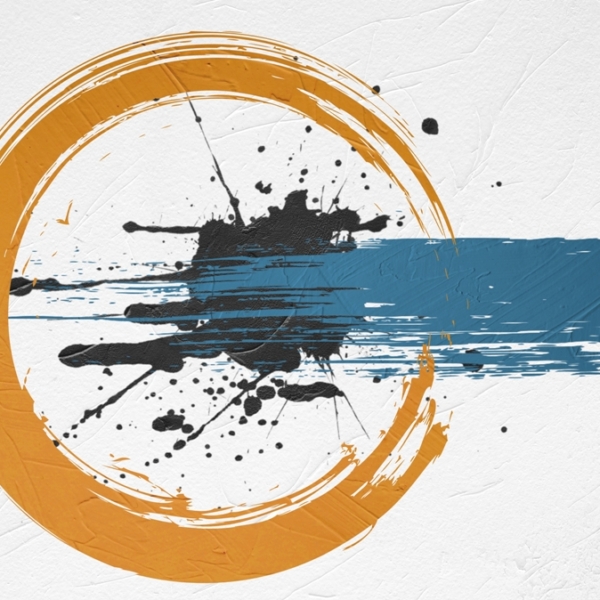 Nástěnná malba Orange Circle