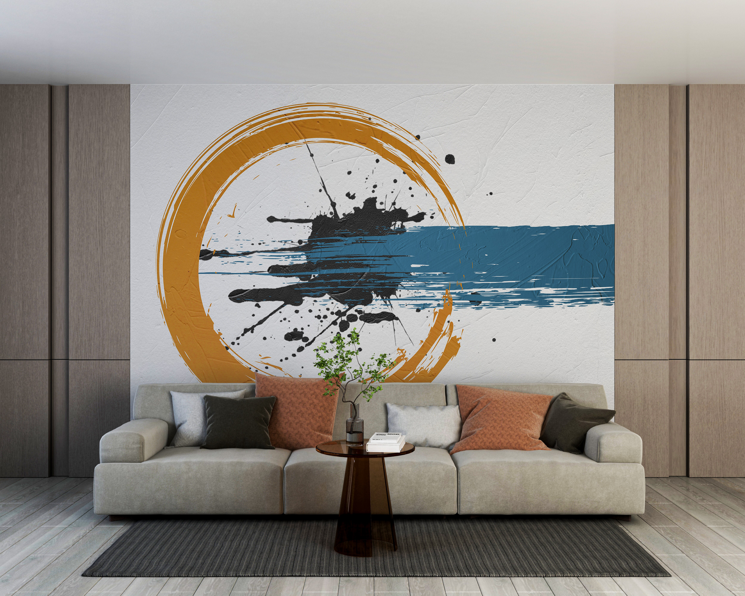 Nástěnná malba Orange Circle