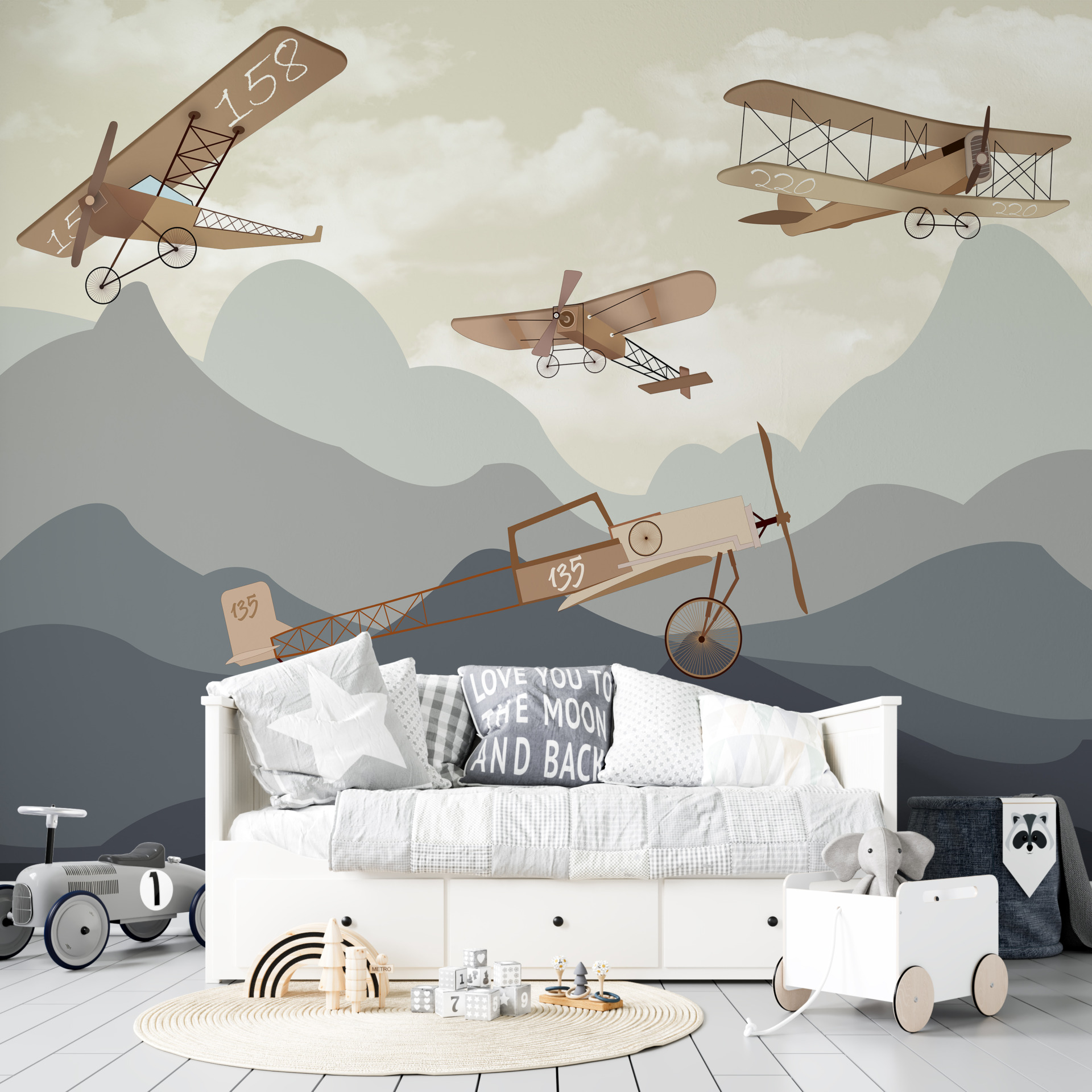 Nástěnná malba Letadla v horách