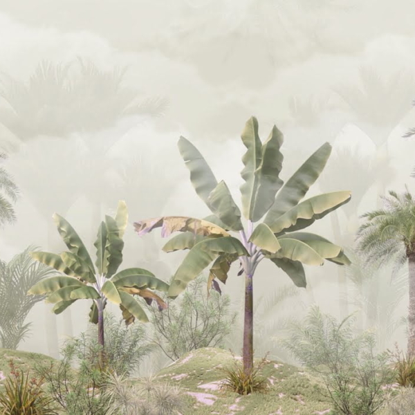 Nástěnná malba Banánové stromy v mlze