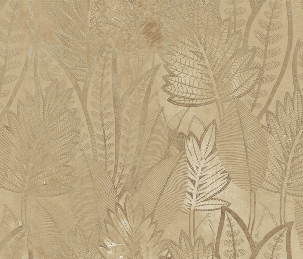 Nástěnná malba Béžové tropické listy