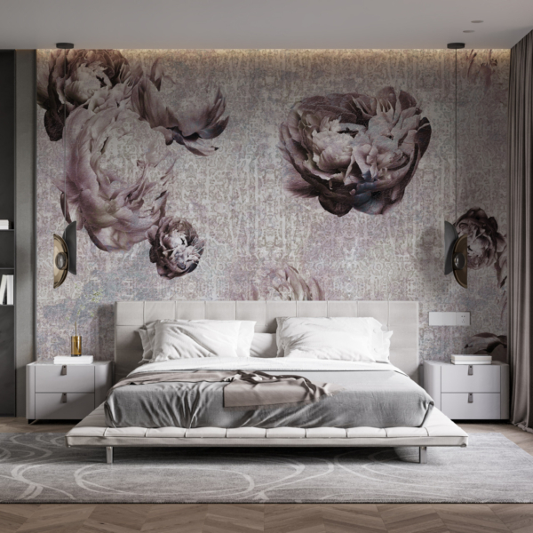 Nástěnná malba Bezbarvé pivoňky