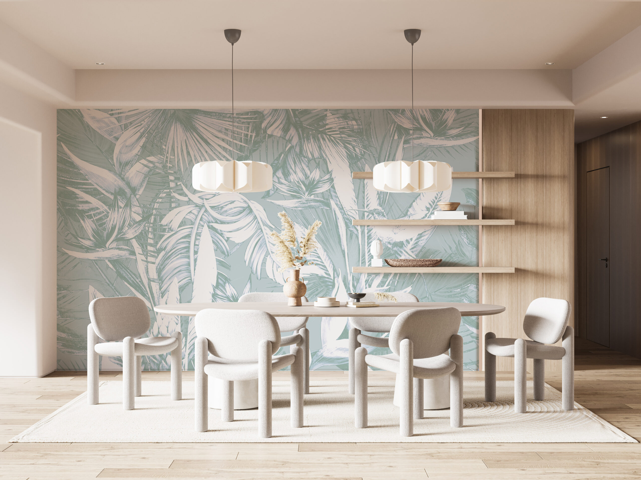 Nástěnná malba Bílé květiny