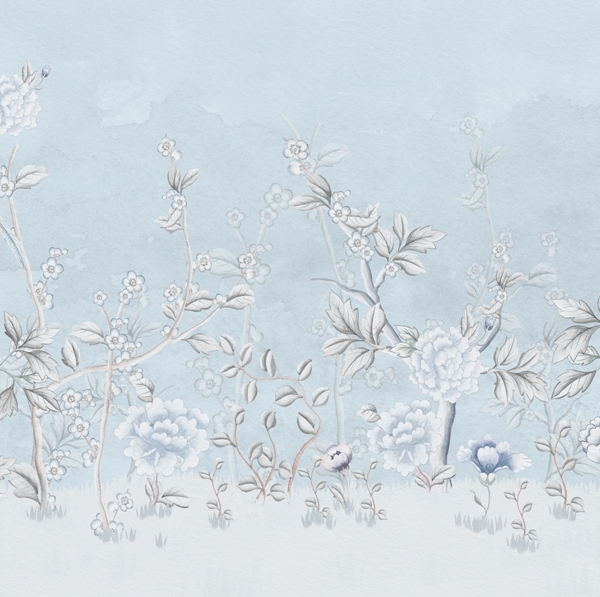 Nástěnná malba Bílé květiny