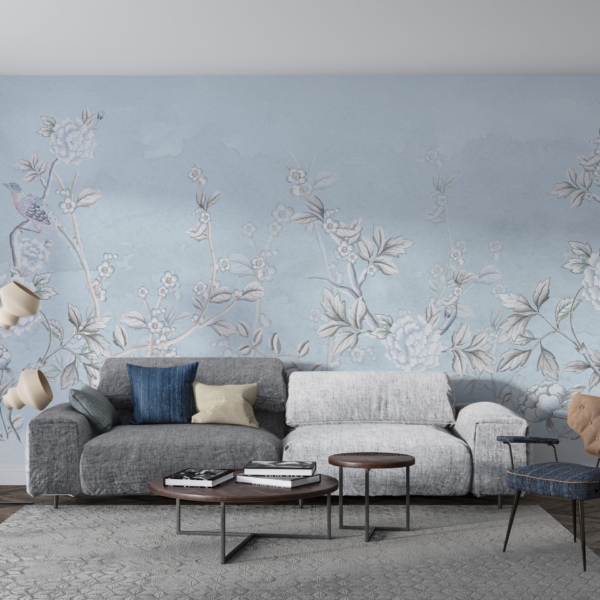 Nástěnná malba Bílé květiny