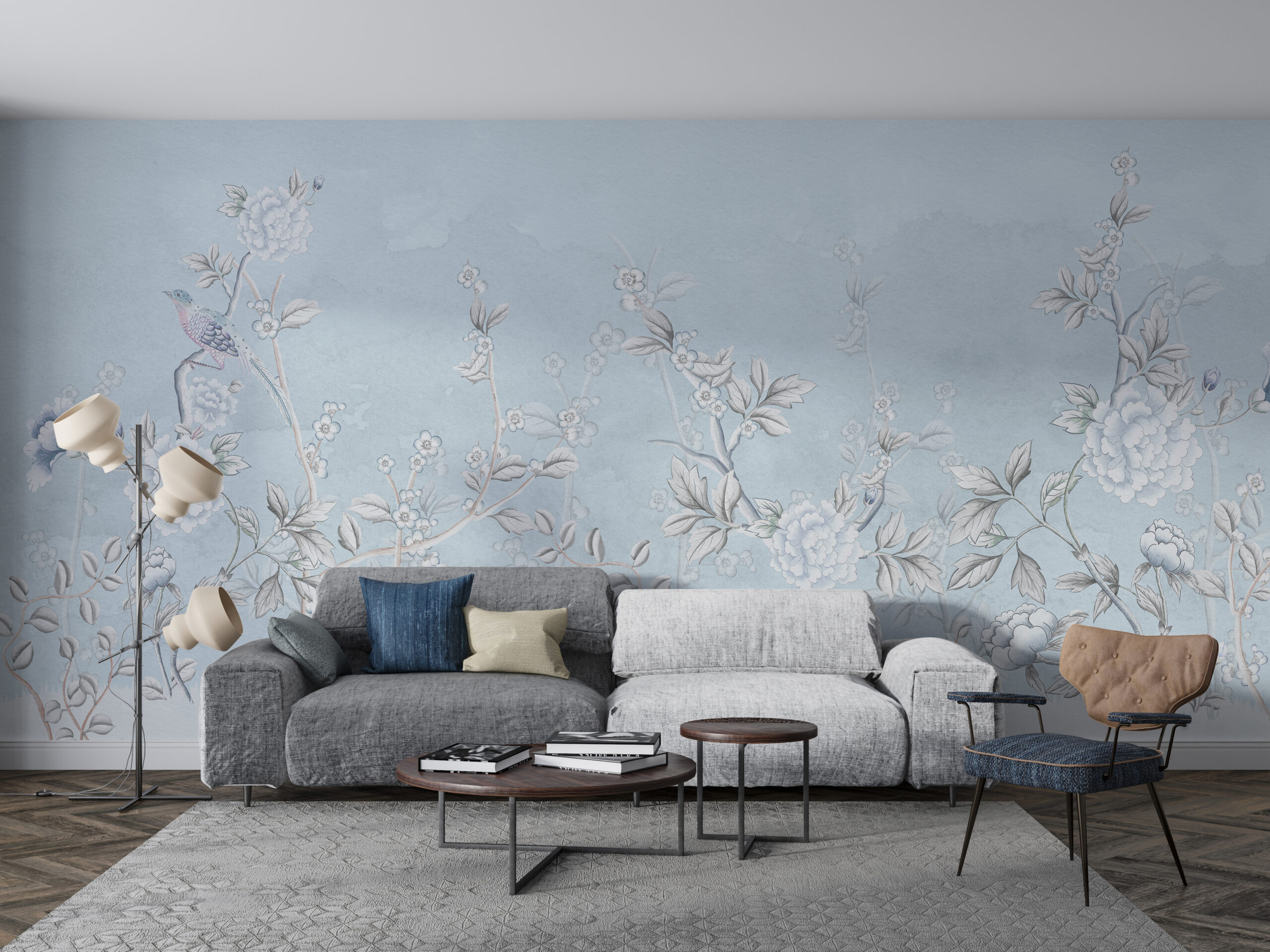 Nástěnná malba Bílé květiny