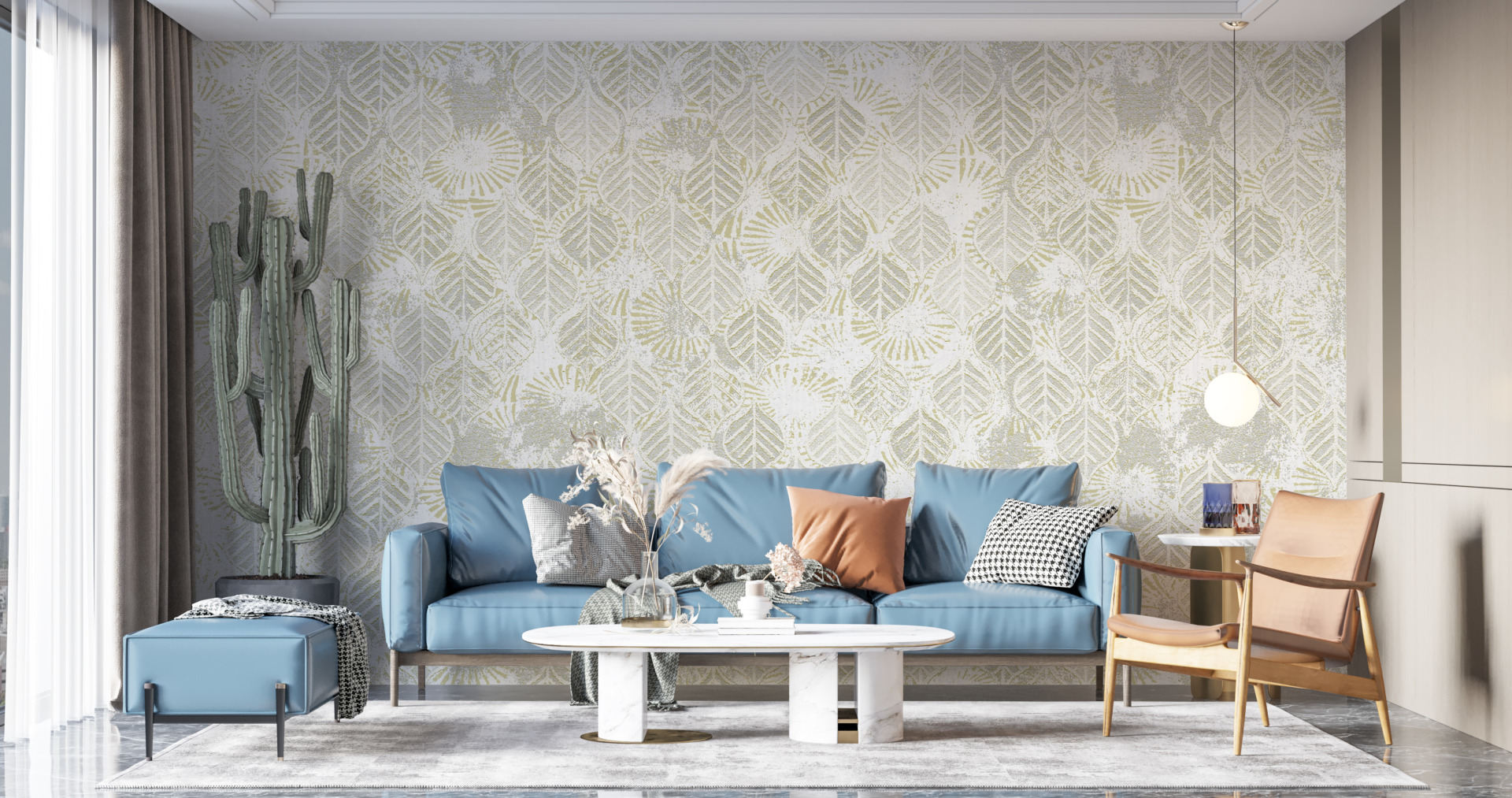 Nástěnná malba Bílé listy