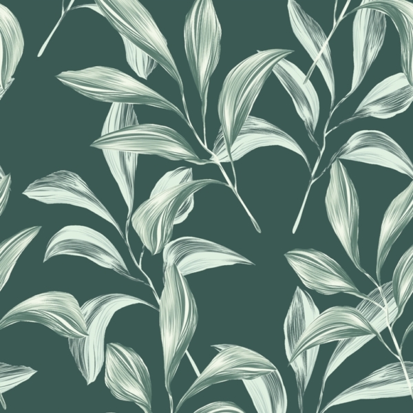 Nástěnná malba Bílé listy