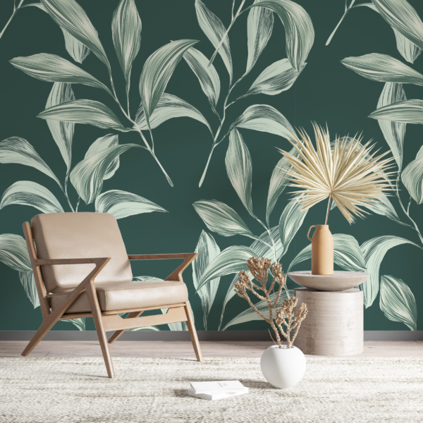 Nástěnná malba Bílé listy