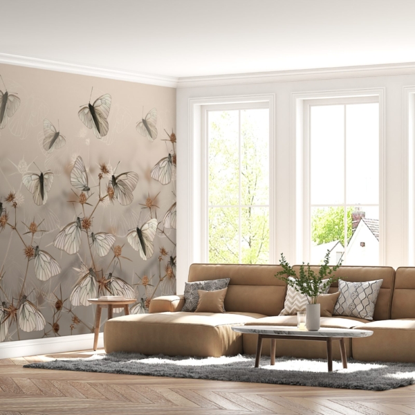 Nástěnná malba Bílí motýli