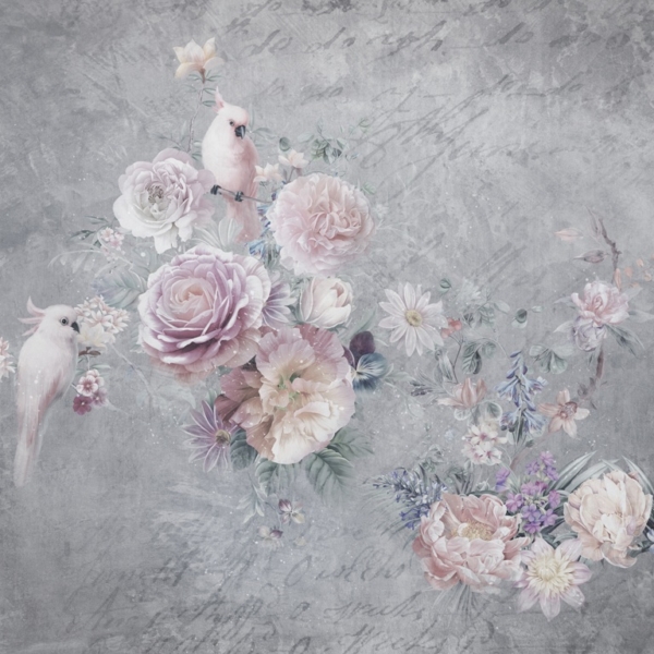 Tapety Bílé papoušci v květinách