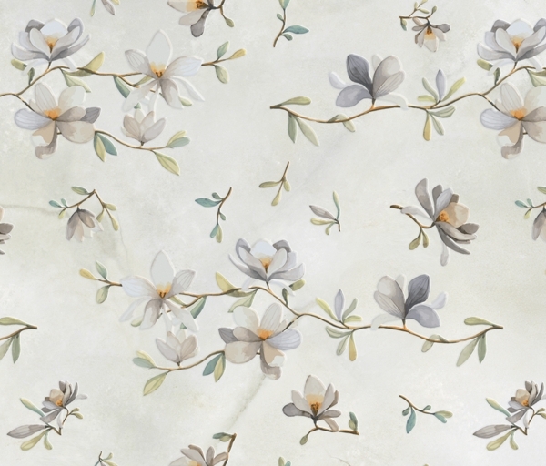 Nástěnná malba Modré jarní květiny