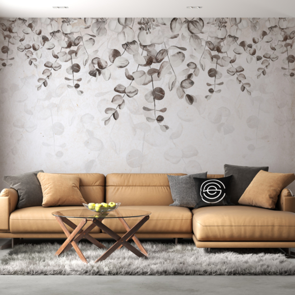 Nástěnná malba Ivy v šedé barvě