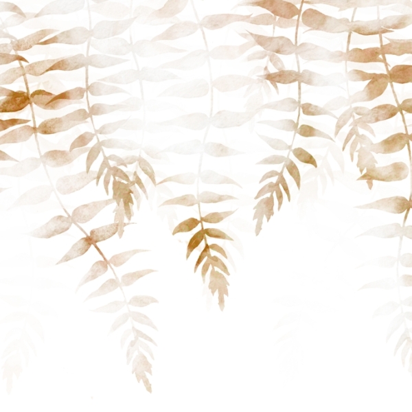 Nástěnná malba Hnědé kapradiny