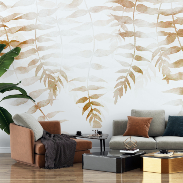 Nástěnná malba Hnědé kapradiny