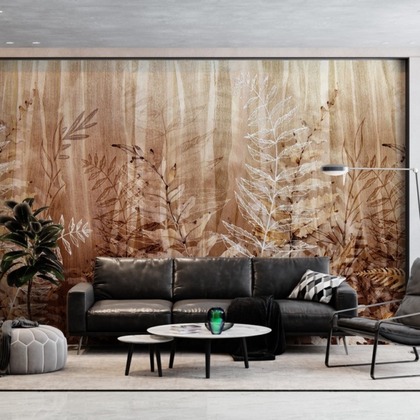 Nástěnná malba Brown Fern Forest