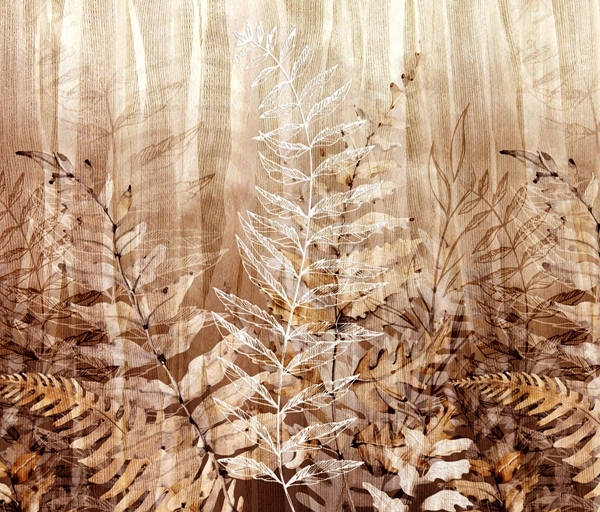 Nástěnná malba Brown Fern Forest