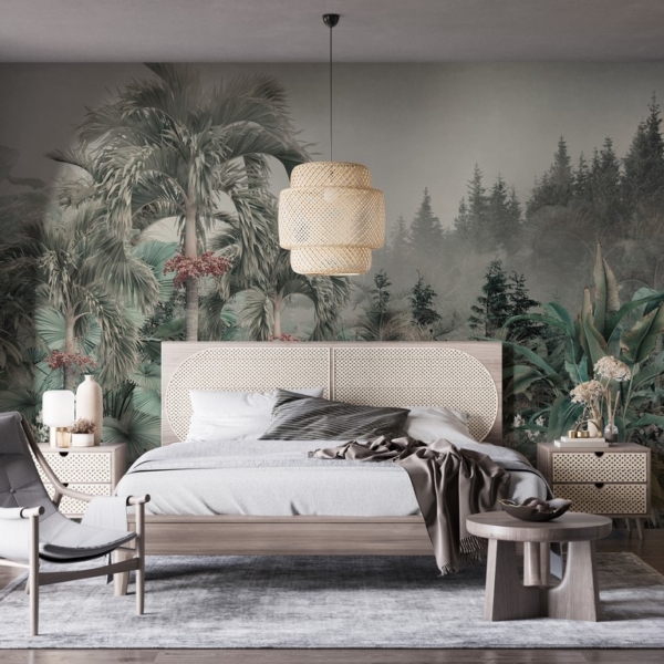 Nástěnná malba Bujná vegetace v mlze