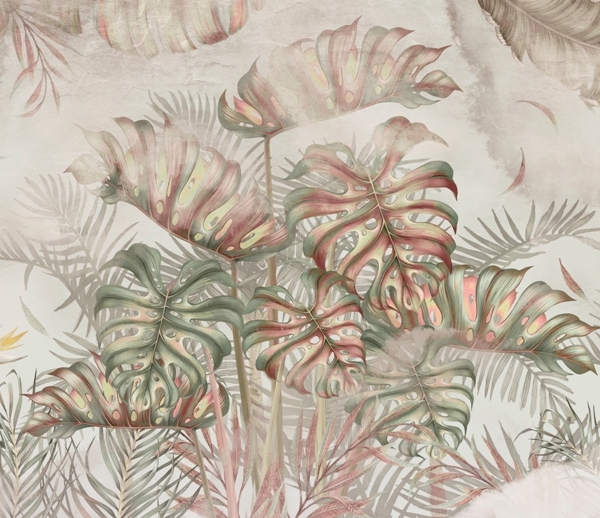 Nástěnná kytice z listů monstery