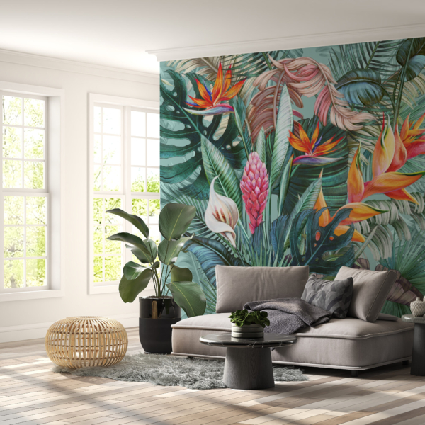 Fotomalebná kytice tropických květin