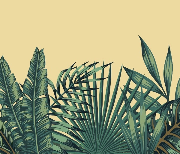 Nástěnná malba Kytice zelených listů