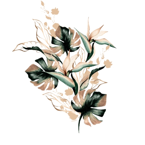 Nástěnná malba Kytice listů