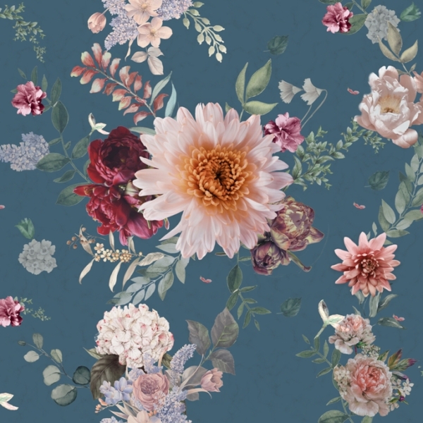 Nástěnná malba Chryzantémy a pivoňky