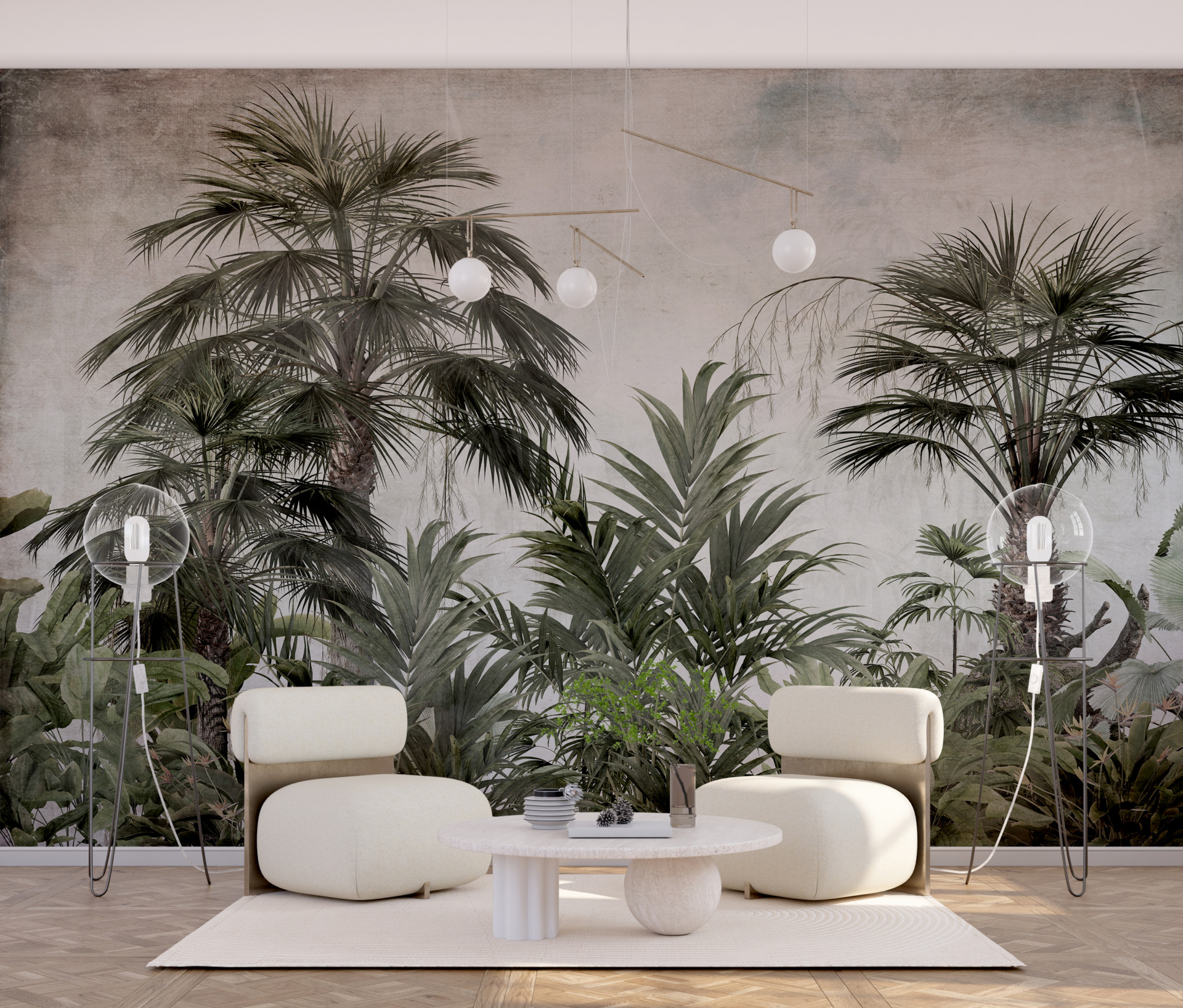 Nástěnná malba Tmavě zelená v džungli