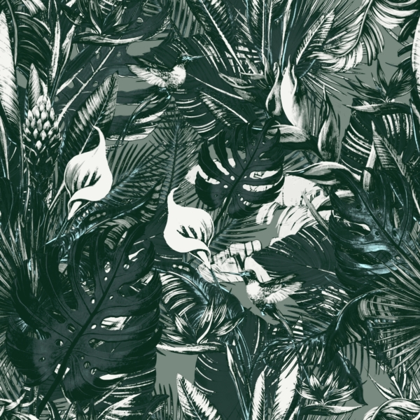 Tmavě zelená nástěnná malba