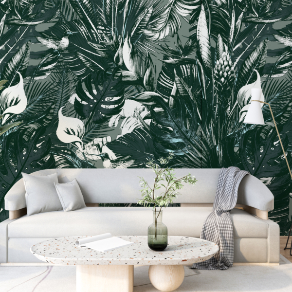 Tmavě zelená nástěnná malba