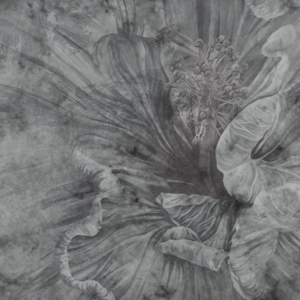 Tmavá květinová nástěnná malba