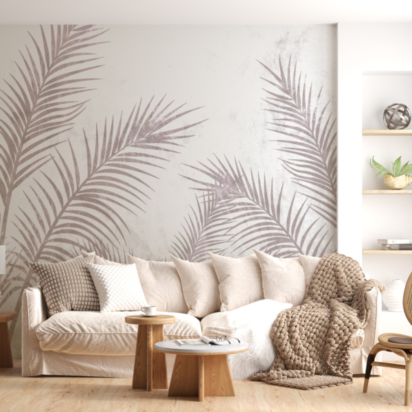 Teplá nástěnná malba Palm Plume