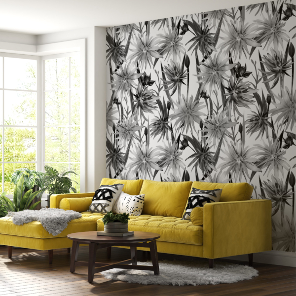 Nástěnná malba Černé květiny