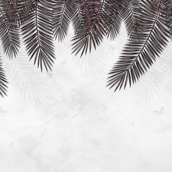 Nástěnná malba Černé palmové listy