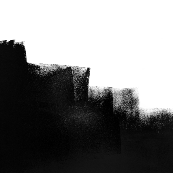 Černá na bílé nástěnné malbě