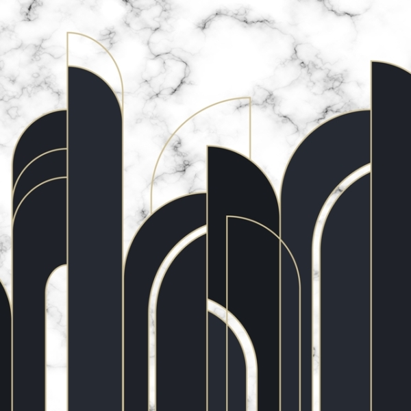 Nástěnná malba Černý geometrický vzor