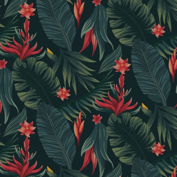 Nástěnná malba Červená z květin