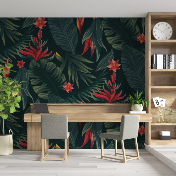 Nástěnná malba Červená z květin