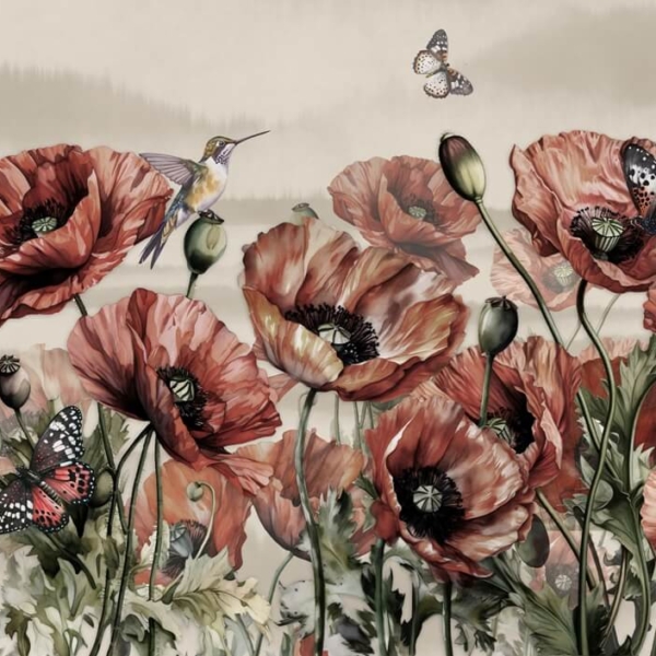 Nástěnná malba Červené máky