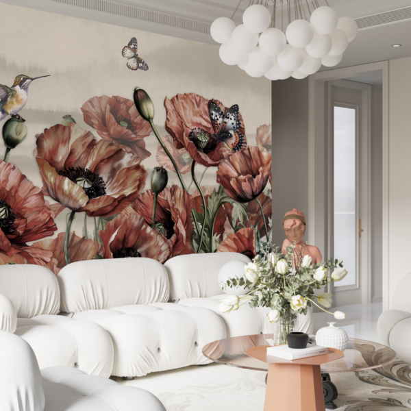 Nástěnná malba Červené máky