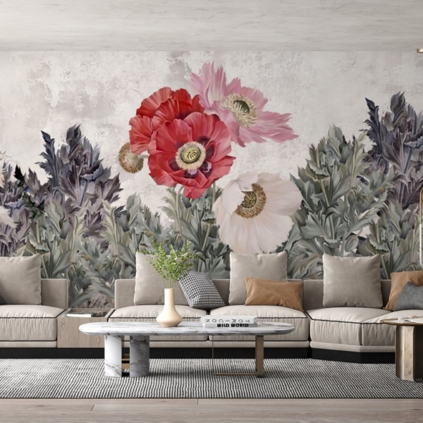 Nástěnná červená kytice