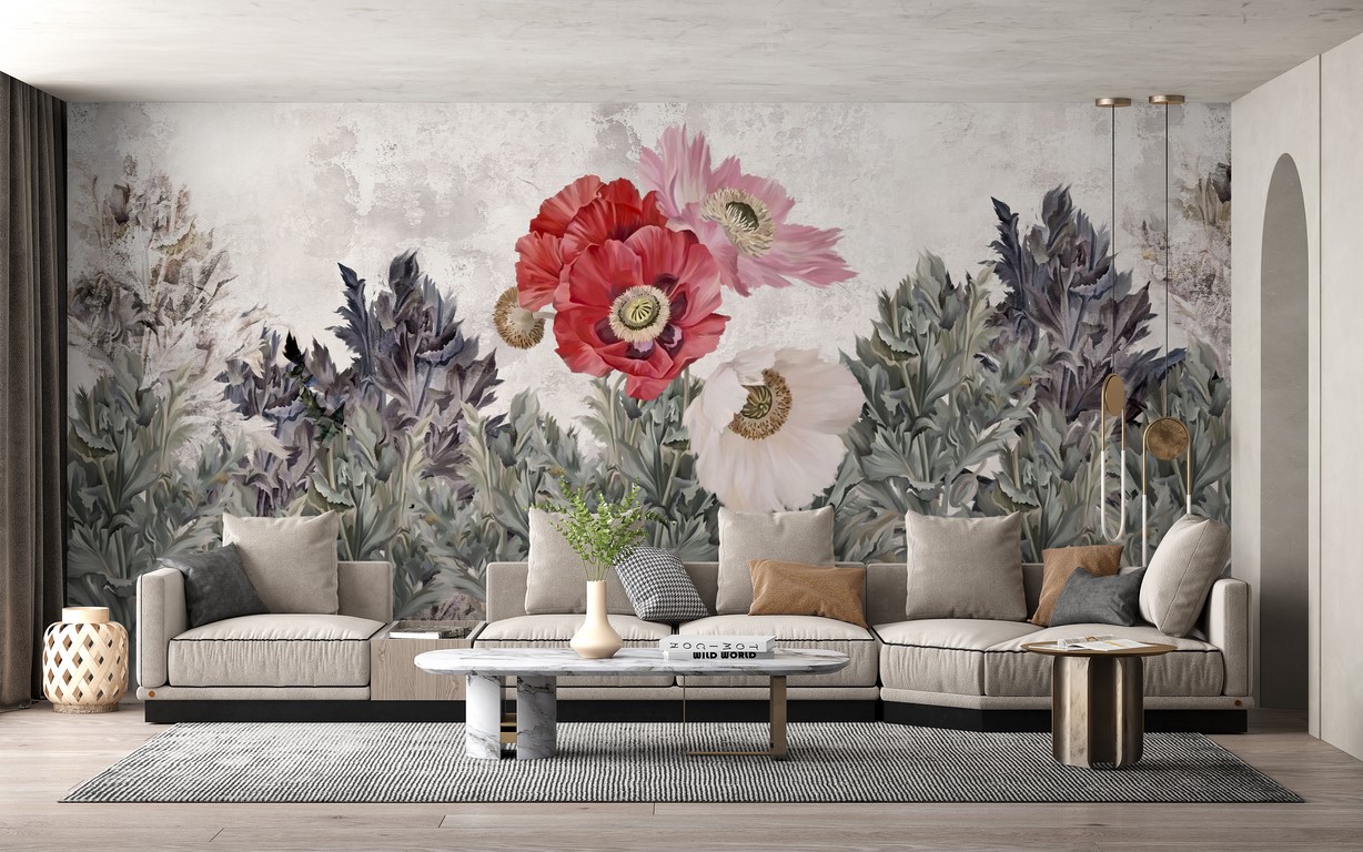 Nástěnná červená kytice