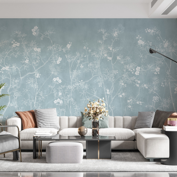 Fotopáska Jemné květiny v modré barvě