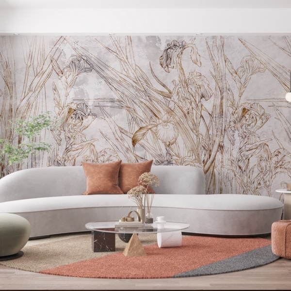 Nástěnná malba Jemná květina kosatce